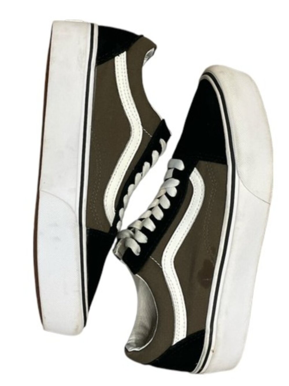 Vans "Old Skool" Platform Stack Lift Olive Grape Leaf Black - Picture 3 of 11